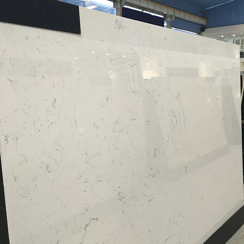 Artificial Carrara White Marble Quartz Stone Slab