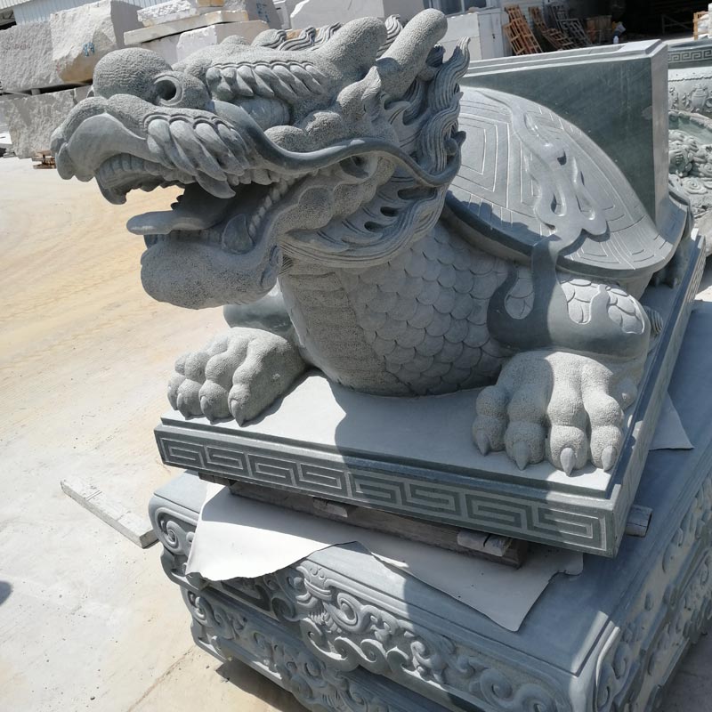 China Natural Granite Stone Carved Dragon Turtle